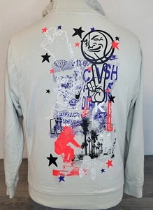Nike Sudadera con Capucha Para Hombre Pequeña Blanca Pullover Chaqueta Patinador Grafiti Colorido Delantero, Espalda - Imagen 1 de 24