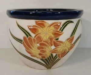 Pot Fiore Impianto Rack Fioriera Ciotola per Piante Ceramica Rilievo Smaltato - Bild 1 von 12