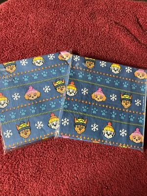Novo conjunto de 2 guardanapos de aniversário de inverno Paw Patrol 16 unidades 6,5x6,5” - Imagem 1 de 4
