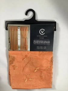 Victoria Classics Home Orange Venice Embroidered Window Panel W/ Valance 55x90 N - Picture 1 of 2