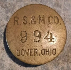 Vtg Dover Ohio Reeves Steel & Milling Co. Employee ID Pin Badge #994 R.S.&M. Co - Picture 1 of 3