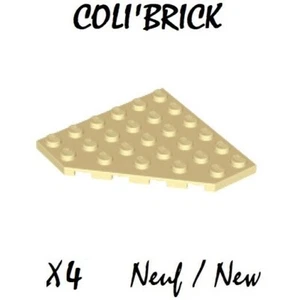 Lego 6106 - 4x Plaque Aile Wedge Plate 6x6 Corner - Beige Tan - NEUF - Imagen 1 de 1
