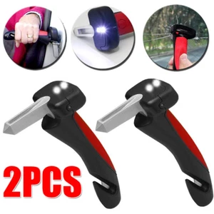 2XCar Door Handle Aid Standing Support Flashlight Glass Breaker Seat Belt Cutter - Picture 1 of 14