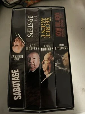 Alfred Hitchcock VHS 4-Pack: THE 39 STEPS, MAN WHO KNEW TOO MUCH, SABOTAGE - Image 1 of 4