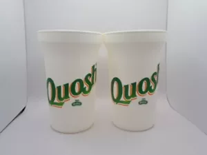 Vintage Britvic Quosh 2x Plastic Cups Containers With Logo - Branded Cups GOOD C - Picture 1 of 8