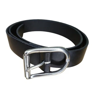LL Bean Belt Women's Medium NWT Black Leather 1.25" Wide Fits 33"-37" USA Made - Picture 1 of 6