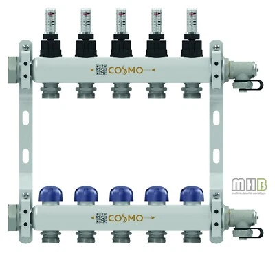 Cosmo Edelstahl Heizkreisverteiler mit DMA von 2-12 Heizkreise wählbar