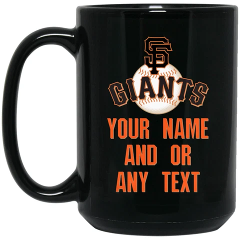 Custom Personalized San Francisco Giants Logo Black 15 oz Ceramic Coffee Mug Cup Cover