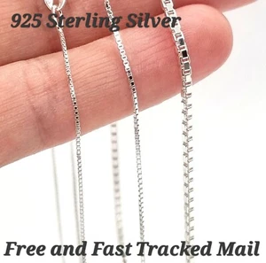 Sterling Silver Necklace Chain Box Solid Italian 925 Stamped - All Sizes - Picture 1 of 46