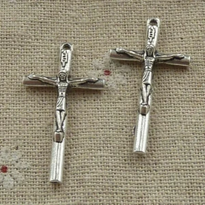 Free Ship 80 pcs tibetan silver Jesus cross charms pendant 36X19mm L-3545 - Picture 1 of 4