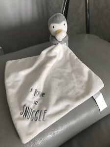 Matalan Bird Penguin Comforter I Love to Snuggle Soft Toy  Baby Soother Blankie