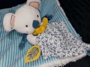 Doudou et Campagnie Petit Koala Bear Lovey Security Blanket Knot Corner Stripe - Picture 1 of 14