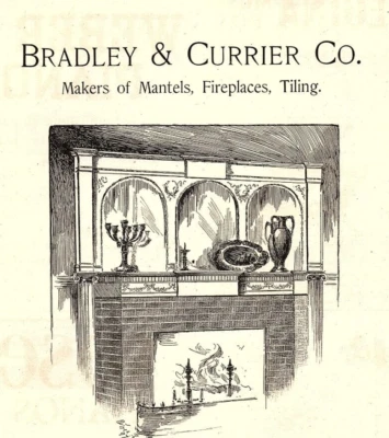 c1900 BRADLEY & CURRIER CO MANTELS FIREPLACES TILING NEW YORK PRINT AD Z2518 - Image 1 of 3