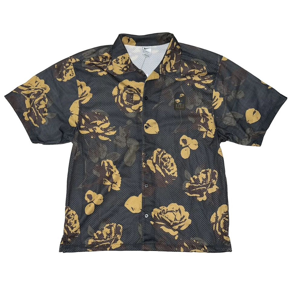 Nike Sportswear City Of Roses Floral Mesh Resort Button Down FJ1650-060 Size L