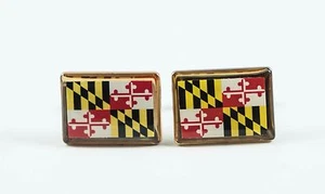 Maryland State Flag Cufflinks--United States of America USA US Patriotic - Picture 1 of 1