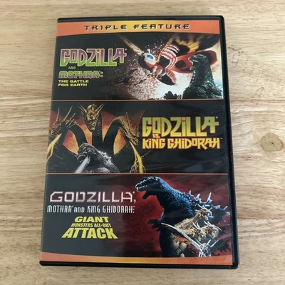 Godzilla Triple Feature OOP DVD Mothra King Ghidorah Giant Monsters Attack - Image 1 of 4