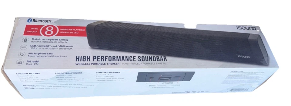 ISound-6961 15-in. High-Performance Bluetooth Sound Bar and Speakerphone (o1) - Image 1 of 3
