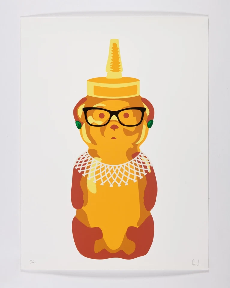 fnnch - RBG Bear - signed & numbered street art screen print, like Banksy - Image 1 of 1