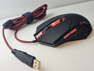 Red Dragon Wired USB LED Optical Gaming Mouse 3200 DPI S101-3 Redragon Weighted - Image 1 of 4