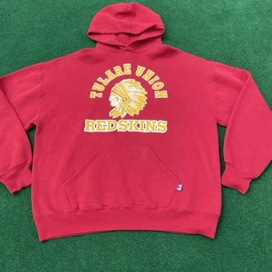 Vtg Rare Men’s Russell Athletic Tulare Union Redskins Hoodie XL College USA - Picture 1 of 12