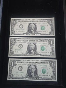 1963 STARS $1 One Dollar THREE Consecutive STAR Notes GEM UNC STARS! - Picture 1 of 2