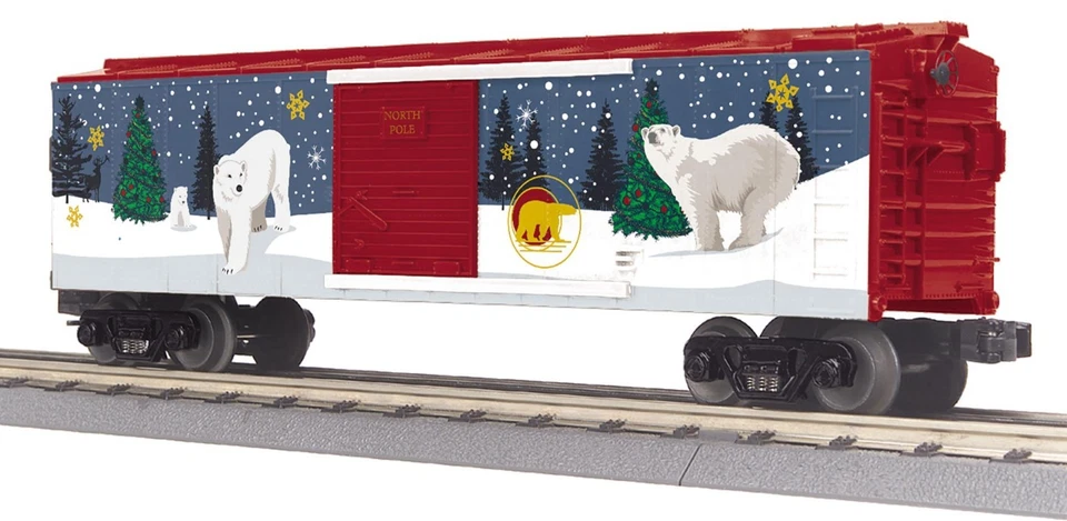 MTH 30-71237 North Pole Box Car O Gauge RailKing North Pole 2025 Box Car - Image 1 of 1