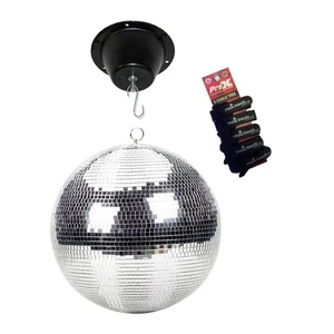 Pro X 16" Mirror Ball ABS & 1 RPM Mirror Ball Motor w/Free Cable Wraps - Picture 1 of 2