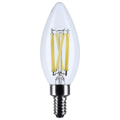 8 Watt C11 LED - Clear Finish - Candelabra Base - 5000K - 90 CRI - 800 Lumens - - Image 1 of 4