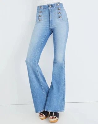 Jeans VERONICA BEARD Sheridan cintura alta flare marinheiro Sodalight Revolve 29 $400 - Imagem 1 de 4