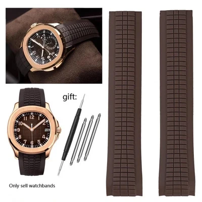Correa de reloj de silicona de 21 mm para pulsera Patek Aquanaut Philippe 5164A 5167A Foto 1 de 4