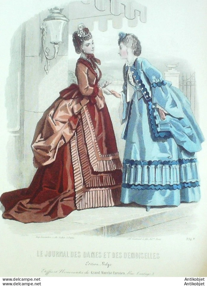 Gravure Mode J.Dames & Demoiselles 1862 # 954 (Old Fashion plate) - Photo 1/1