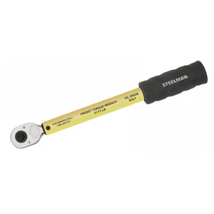 Llave de torsión STEELMAN 3/8 pulgadas preestablecida 31 ft-lb tapón de drenaje amarillo 95338 - Imagen 1 de 2