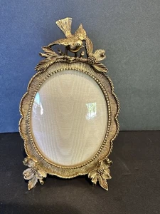 Photo Frame MATSON Dogwood Birds Goldtone Oval Vintage - Picture 1 of 9