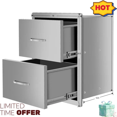 Stainless steel Kitchen Cabinet Outdoor BBQ two drawers cabinet NSF - Image 1 of 4