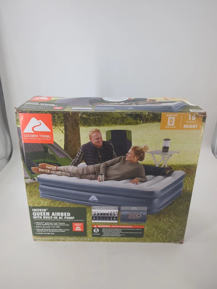 Cama de aire Queen con bomba de aire acondicionado incorporada (Ozark Trail) 18 pulgadas de altura Foto 1 de 4