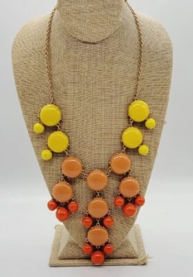 Collar J Crew Coral Melocotón Amarillo Pasarela Tono Dorado 30 pulgadas Foto 1 de 4