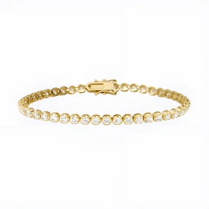 14K Yellow Gold 4.50 Carat Round Cut GLI HRD Lab Grown Bracelet Diamond - Imagen 1 de 8