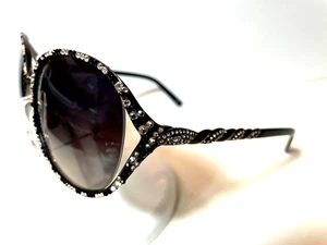 NEU JIMMY CRYSTAL DAMEN SONNENBRILLE GL1096 SCHWARZ SILBER OVERSIZE SWAROVSKI - Bild 1 von 5