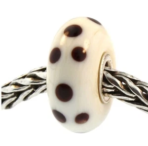 TROLLBEADS Brown Dot 61146 Retired Brown Dot Glas Sterlingsilber 61146 Neu - Bild 1 von 12