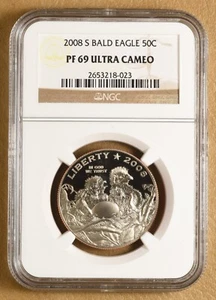 2008 S Bald Eagle Commemorative Half Dollar NGC PF 69 Ultra Cameo - Picture 1 of 2