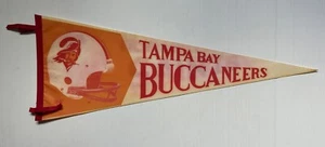 Vintage Tampa Bay Buccaneers Pennant NFL Full Size - Creamsicle Orange 2-bar - Picture 1 of 10