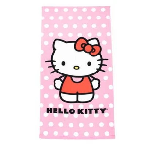 Hello Kitty Polka Dots Pink Beach Bath Pool Towel - Picture 1 of 1