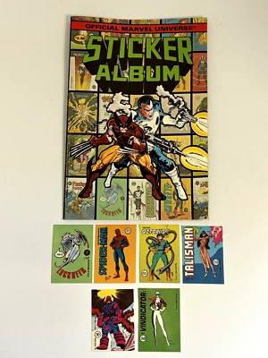 1986 Marvel Universe Sticker Album +6 Extra Stickers (Spider-Man, Doctor Octopus - Image 1 of 4