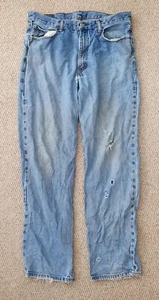 Levi's 550 Relaxed Fit Blue Denim Jeans Men's Workwear/Worn & Marked 36x32 - Picture 1 of 9