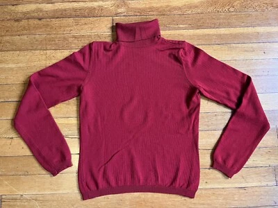 复古 Sisley 高领衬衫女式小号红色 90 年代 — 第 1/4 张图片