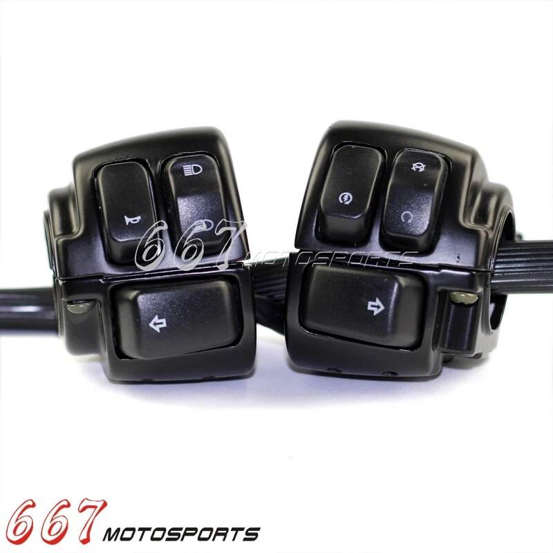 For Harley Dyna Softail Sportster V-ROD 1" Handlebar Control Switches Kit Pair - Image 1 of 4