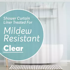 Premium 72x72 PEVA Shower Curtain Liner with Rustproof Grommets and Weights - Picture 1 of 11