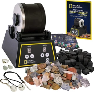 NATIONAL GEOGRAPHIC Professional Rock Tumbler Kit- Advanced Features Include Shu - Picture 1 of 12