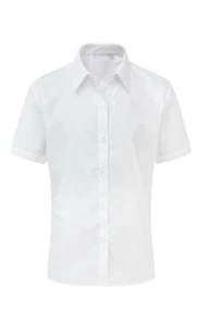 Girls White Short Sleeves Blouse Shirts School Uniform Girls White School Shirts - Picture 1 of 1