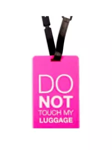 Neon Pink Luggage Tag Do Not Touch My Luggage New - Picture 1 of 4